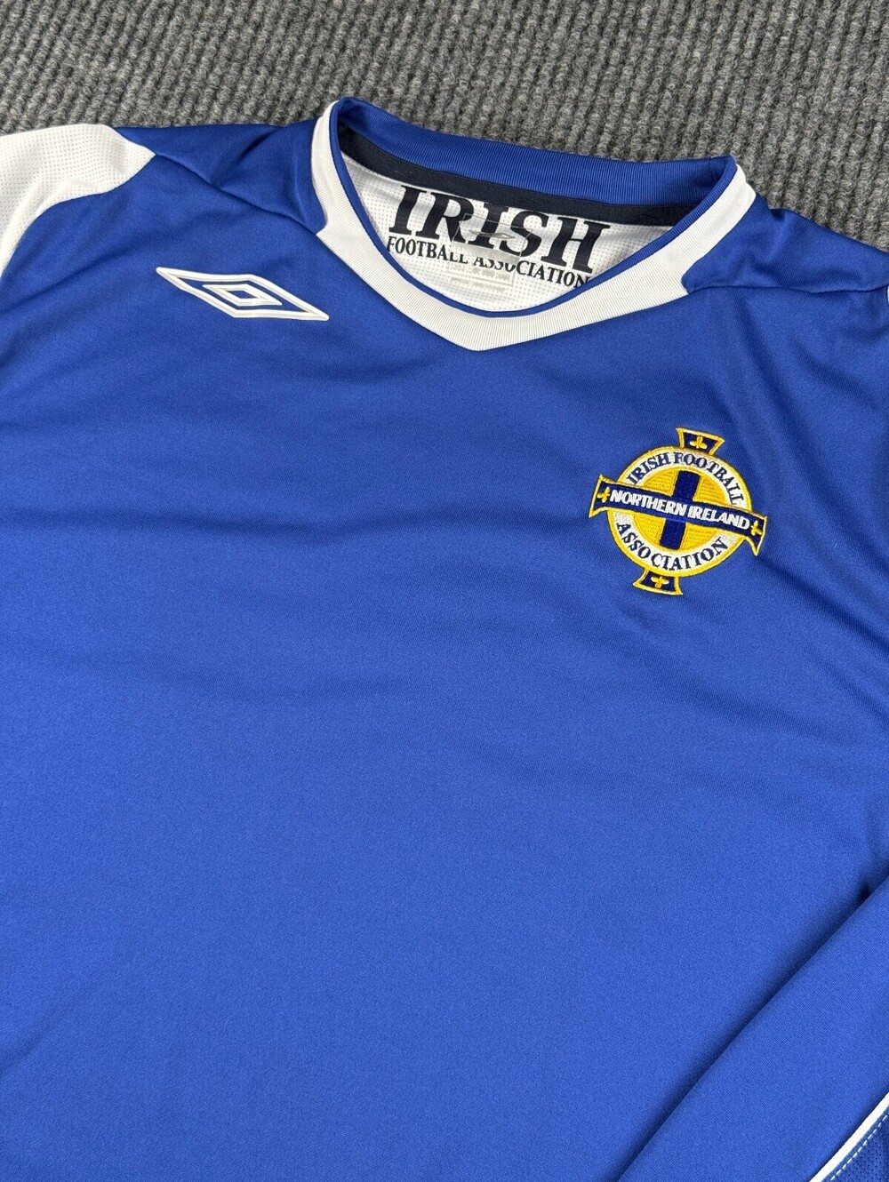 Umbro Northern Ireland 2006 2008 Away Soccer Jersey Long Sleeve Mens Large